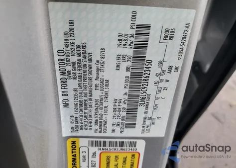 2018 Lincoln Mkz Select z USA, uszkodzony, nr VIN 3LN6L5C92JR623450